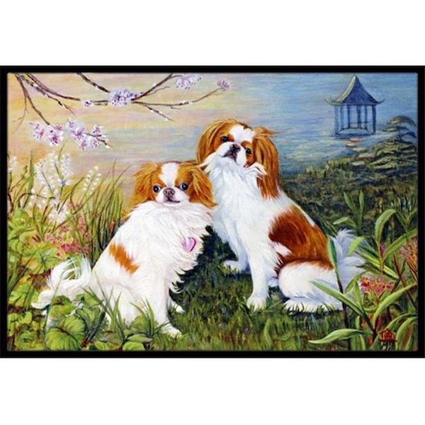 Carolines Treasures MH1061MAT Japanese Chin Wasabi And Ginger Indoor & Outdoor Mat; 18 x 27 in. MH1061MAT - main